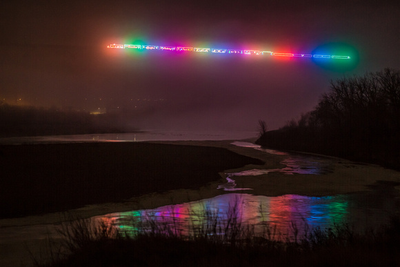 CP Holiday Train in the Fog on High Level Bridge