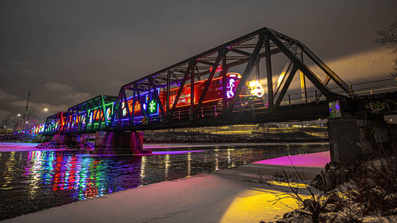 Holiday Train over Bow River